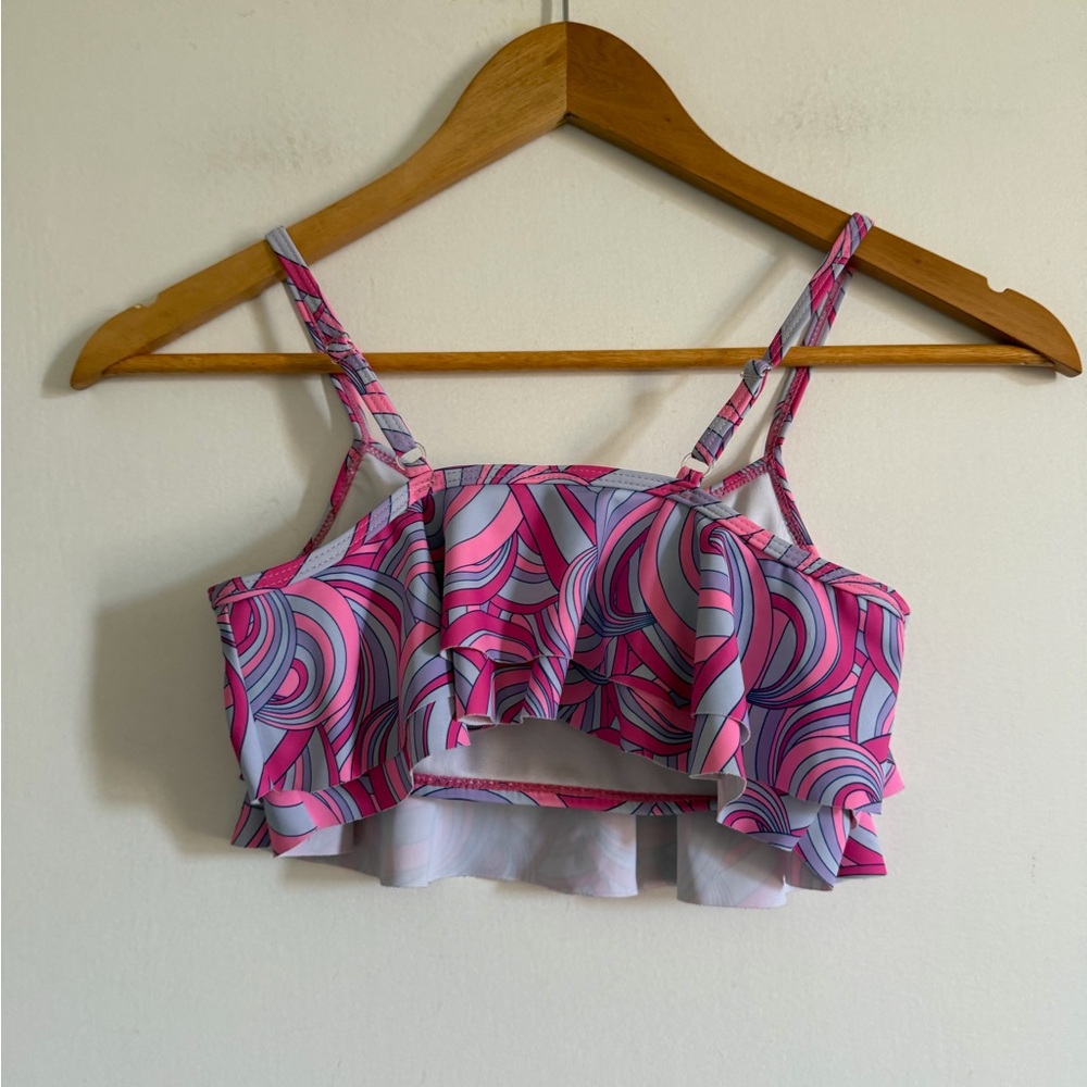 Betsey Johnson Pink/Blue Y2K Style Girls Bikini Top size 10 EUC - Picture 2 of 4